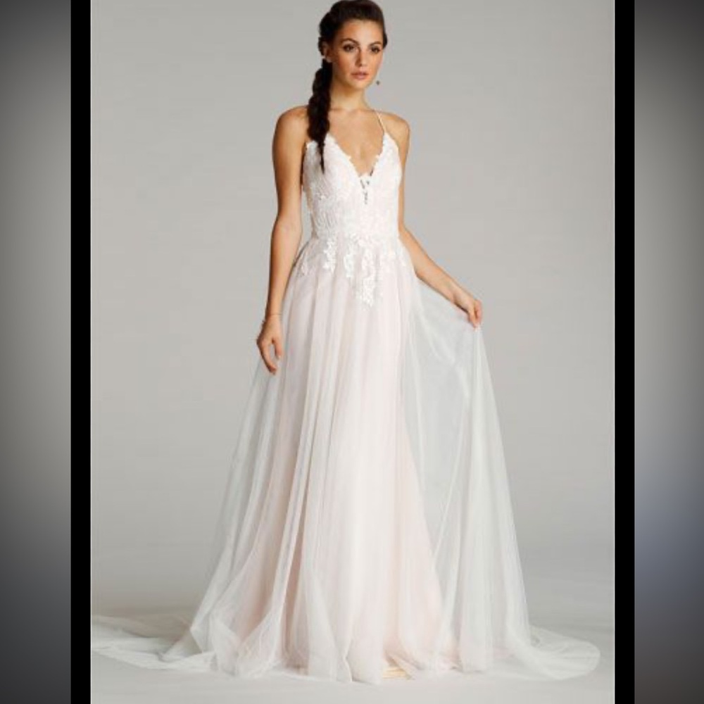 Ti‎ Adora by Alvina Valenta tea Rose Ivory Lace wedding bridal tulle Dress Sz 14